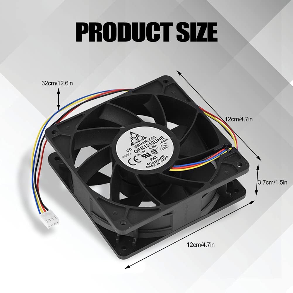 Cooling Fan for S7 S9, DC 12V 5.0A 7500RPM, 4 Pin Connector Replacement