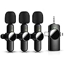 AWSENS 3 in 1 Mini Microphone,Wireless Lavalier Microphones for iPhone Android Camera USB-C,2.4G Ultra-Low Delay,Noise Reduction,Microphone Video