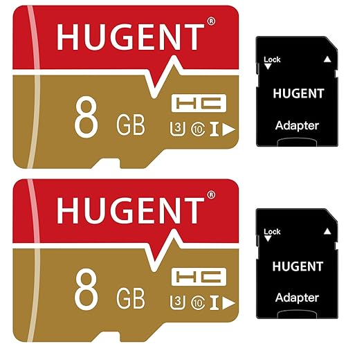 2 Pack SD Card 8GB with Adapter, High Speed Micro SD Card, UHS-I C10 A1 Memory Card for Drone/Tablet/Mobile Phone/Camera/Car Audio/Game Console (8GB)