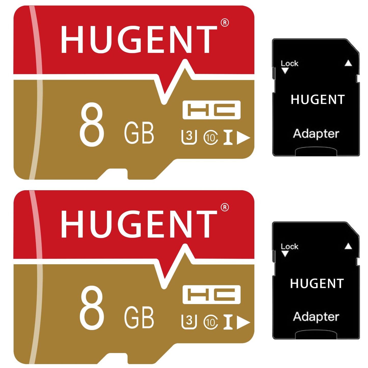 2 Pack SD Card 8GB with Adapter, High Speed Micro SD Card, UHS-I C10 A1 Memory Card for Drone/Tablet/Mobile Phone/Camera/Car Audio/Game Console (8GB)