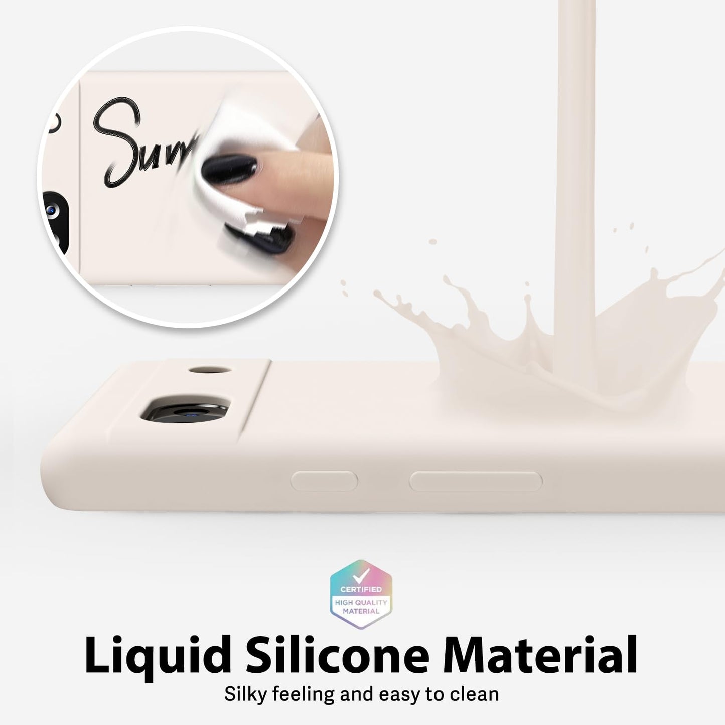 oakxco for Google Pixel 5 Phone Case Liquid Silicone,Cute Thin Slim Soft Rubber TPU Plain Smooth Gel Cover for Women Girl Design, Matte Solid