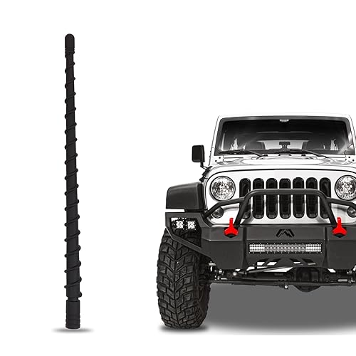 Jamscar Short Antenna for Jeep Wrangler Gladiator Accessories JL JK Rubicon Sahara Unlimited Sport 4xe Willys Mojave 2007-2026, 13" Rubber Truck