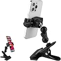 Mippko Clamp Phone Stand Holder for Guitar Head/Desk/Table/Glass/Baffle/Easel,Guitar Head Phone Mount,360°Adjustable Aluminium Alloy Arm Compatible