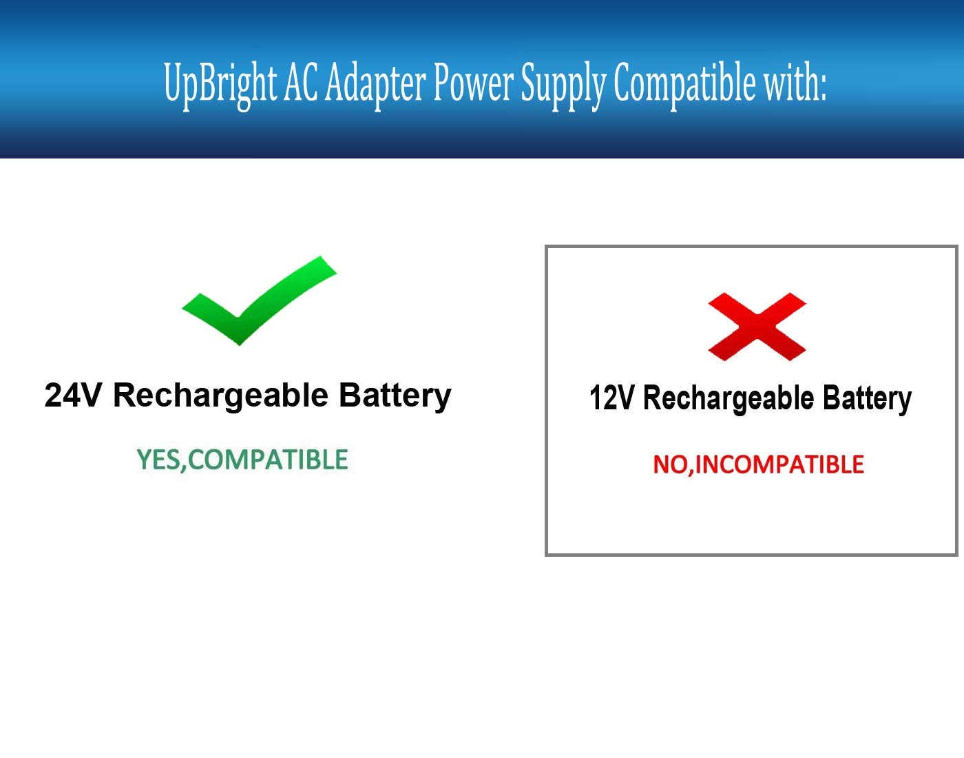 UpBright 24V AC/DC Adapter Compatible with Truck Booster Pac ES1224 Solar ESA26 12/24 Volt Power Supply Jump Starter TCB-ESA26 TCBESA26 ESA210…