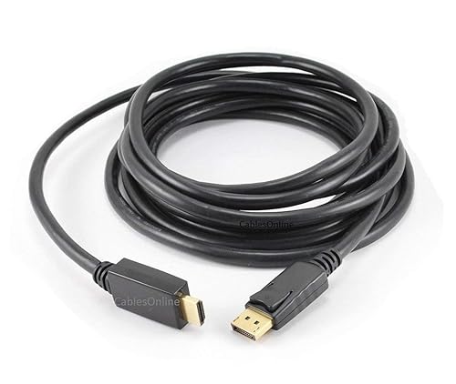 CablesOnline 15ft DisplayPort Male to HDMI Male 28AWG Adapter Cable (DP-4015)
