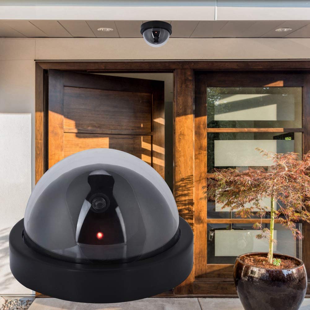 ASHATA Fake Security Camera, MR-02Y Dummy Fake Dome Surveillance Security Camera Simulated Decoy Camera Fake Camera with 1pc Flashing LED Light