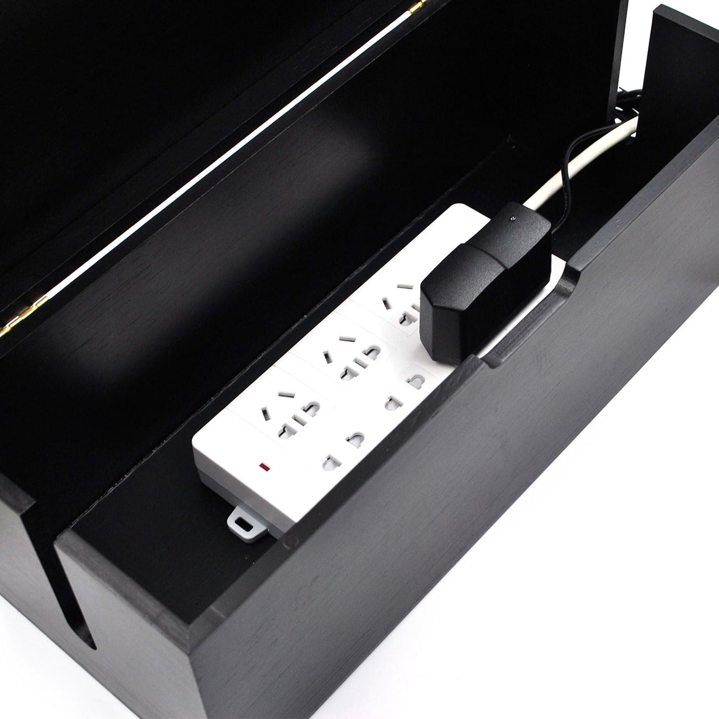 15 inch Bamboo Large Cable Management Box, Cable Box Organizer Cord Box Hider - Power Strip Box Hider Cable Storage Box for Office, TV Wires, Desk