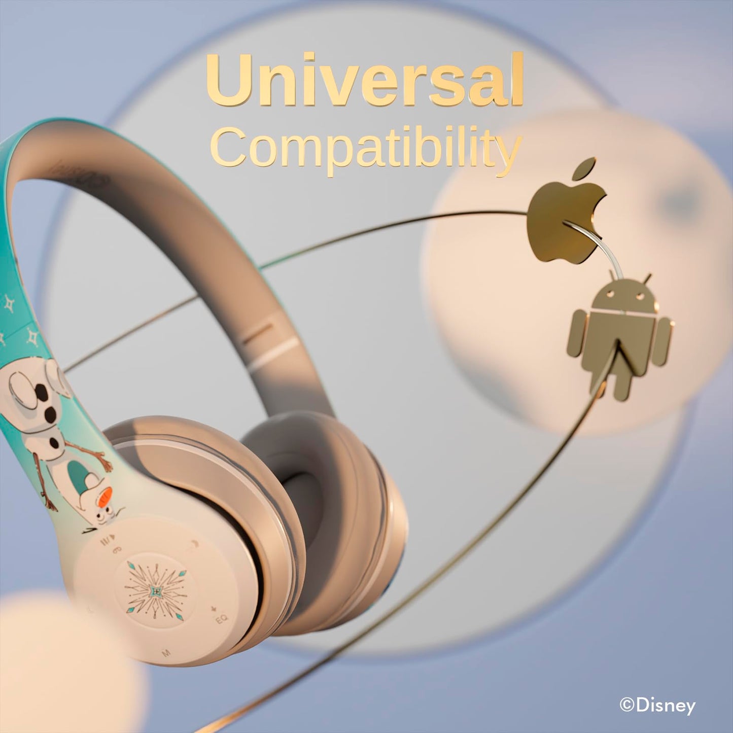 Disney Frozen Bluetooth Headphones - Over The Ear Bluetooth Wireless Headset with Built-in Mic and Up to 15 Hrs Playtime - Disney Frozen Gifts…