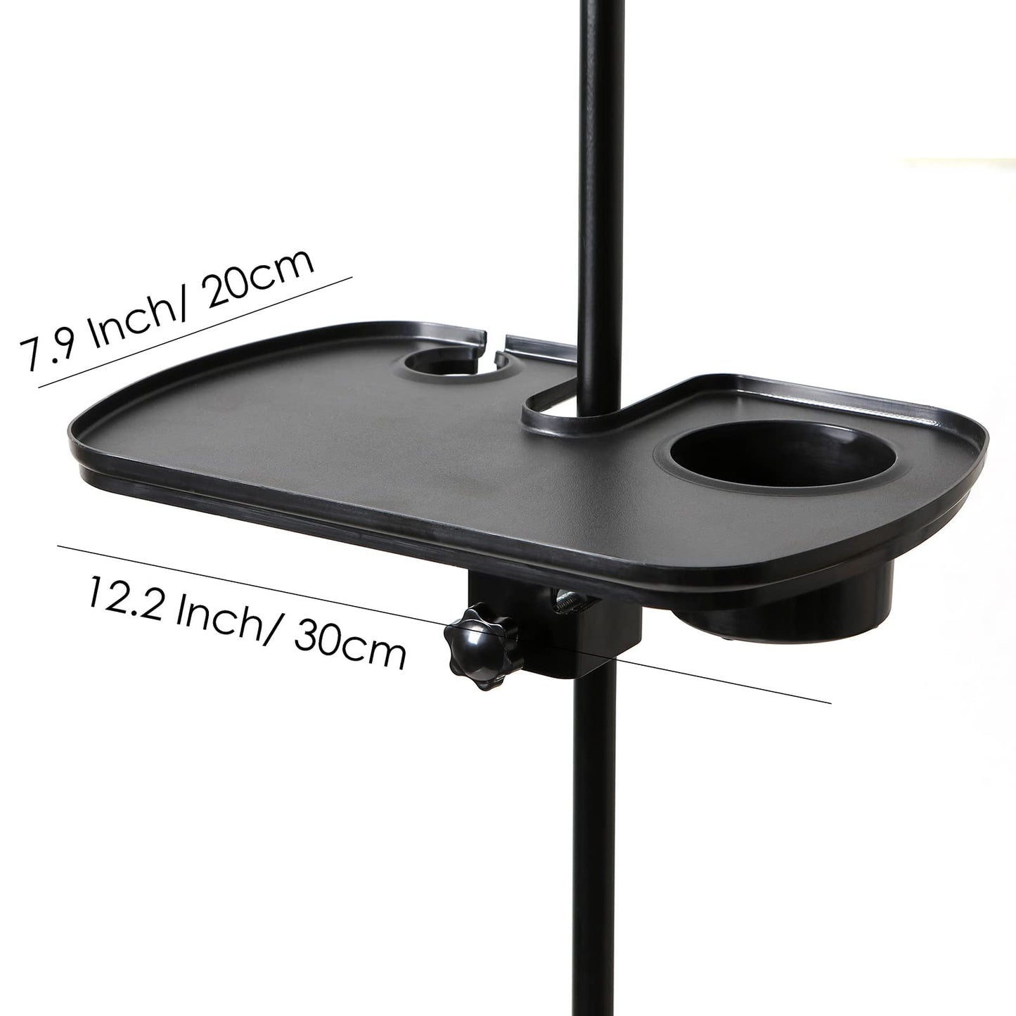 Auhafaly Plastic Microphone Stand Tray Stage Concert Performance Vocal Guitar Accessory with Drink Holder and Microphone Holder (Deluxe)