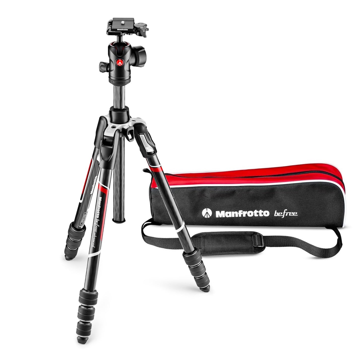 Manfrotto Befree Advanced Twist Camera Tripod Kit, Travel Tripod Kit with Fluid Head and Twist Closure, Portable and Compact, Carbon Camera Tripod