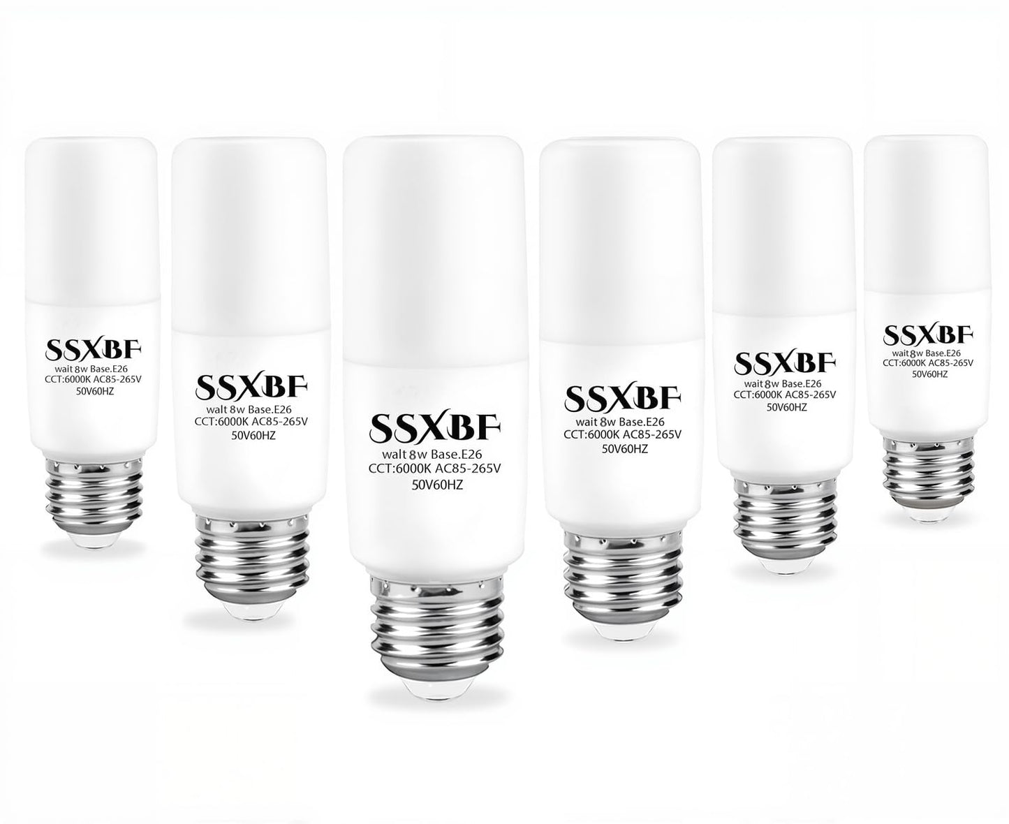 SSXBF Lighting LED Bright Stik 8-watt 6000K Daylight 60W Replacement 6 Pack