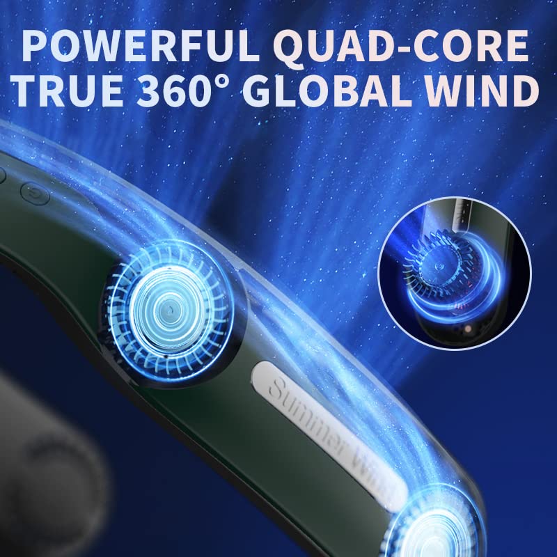 Cellet Bladeless Neck Fan, Rechargeable Battery Powered, Hand-Free, 3 Speed Control, Cooling Fan for Camping, Traveling, Concerts, Sports, Hot Weather