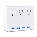 CyberPower P3WU Blue Lighted Power Wall Tap, 3 Outlets, 4 USB Charge Ports