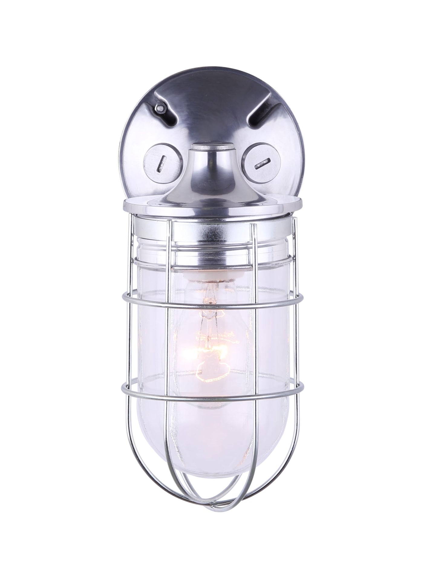 CANARM LTD. IOL337AL Weather 1 Light, Indoor/Outdoor, Ceiling/Wall Mount, All Metal with Cage, Aluminum Finish