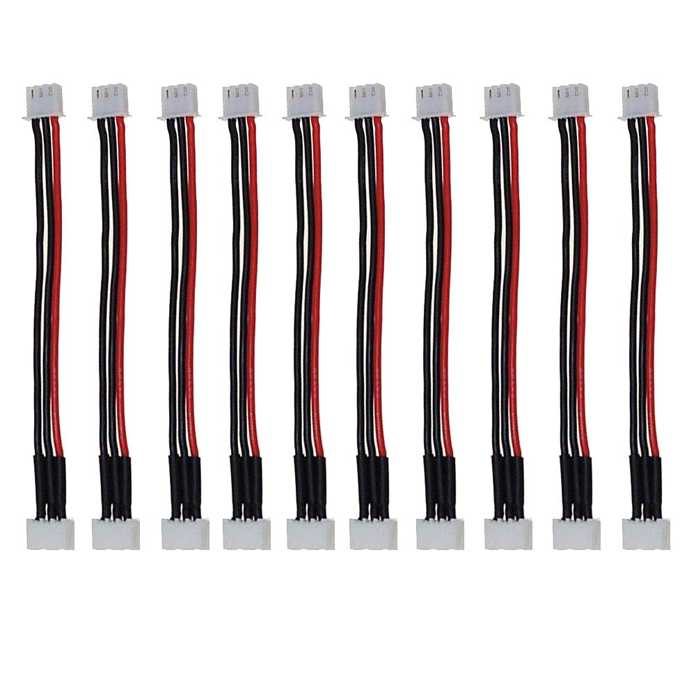 Yiqigou 10pcs 15cm JST-XH 2S 3S 4S 5S 6S Balance Charger Silicone Wire Extension Cable JST-XH 2S 3Pin Connector Adapter Plug Wire Balance Extension