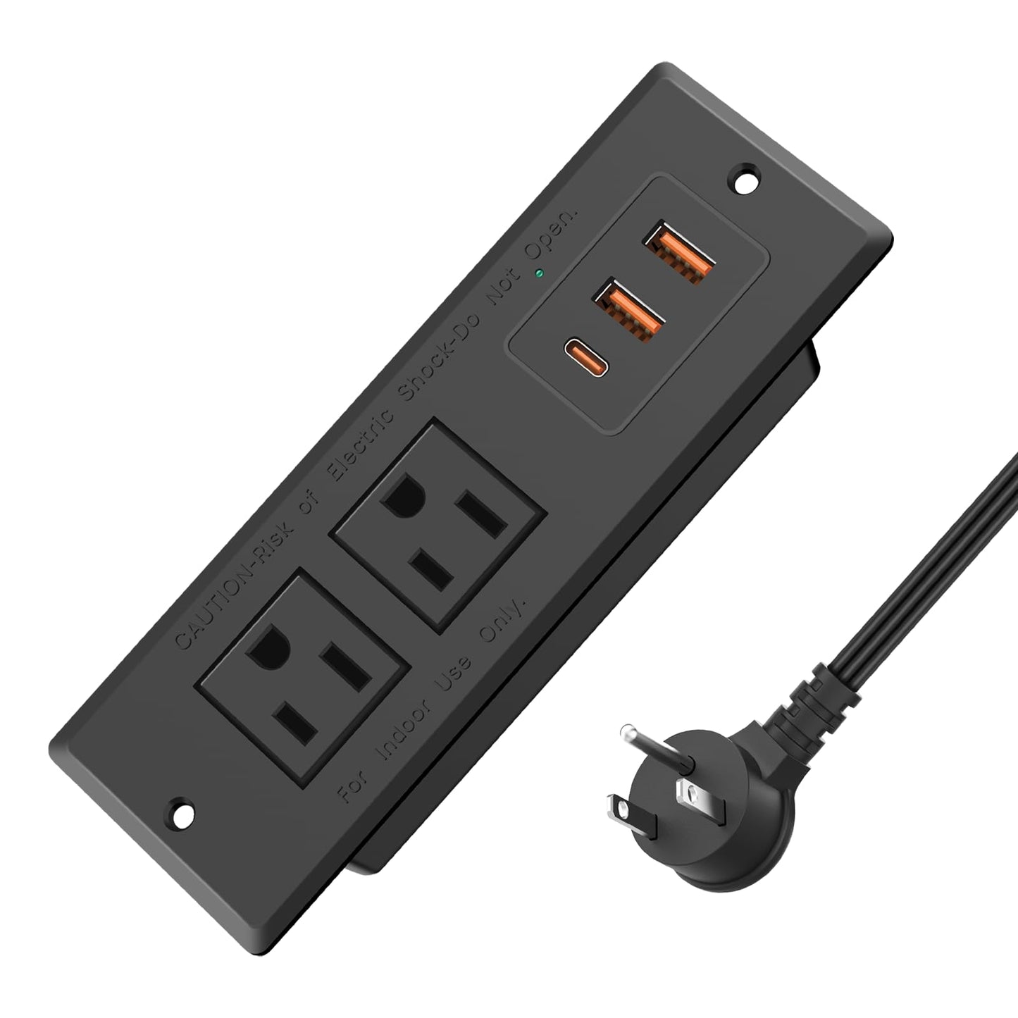 Recessed Power Strip, Flush Mounted Drawer Outlet with PD 20W Fast Charging USB-C Ports, Recessed Outlet for Conference Rooms, Office Tables