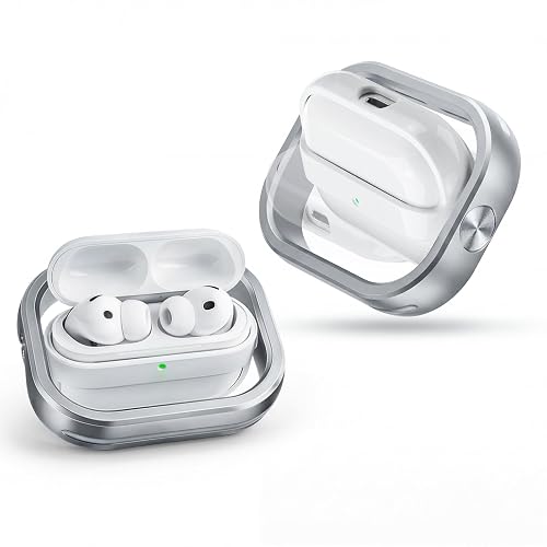 WISSJA for AirPods Pro 3 Case, All-Metal Rotating Case, Aluminum Alloy Fidget Stress-Relief Protective Cover, 360° Fingertip Rotation, Hollow-Out Heat