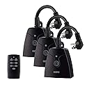 HBN Outdoor Wireless Remote Control Outlet Plug,Weatherproof Heavy Duty Power Strip,Indoor Electrical Plugs for Light Switch,6-inch Cord,100ft Range