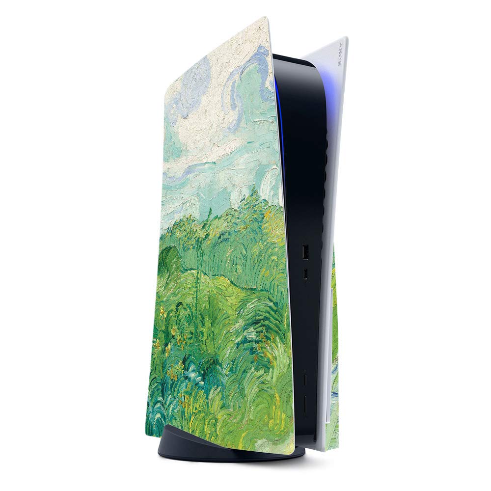 MightySkins Gaming Skin for PS5 / PlayStation 5 - Green Wheat Fields | Protective Viny wrap | Easy to Apply and Change Style | Made in The USA