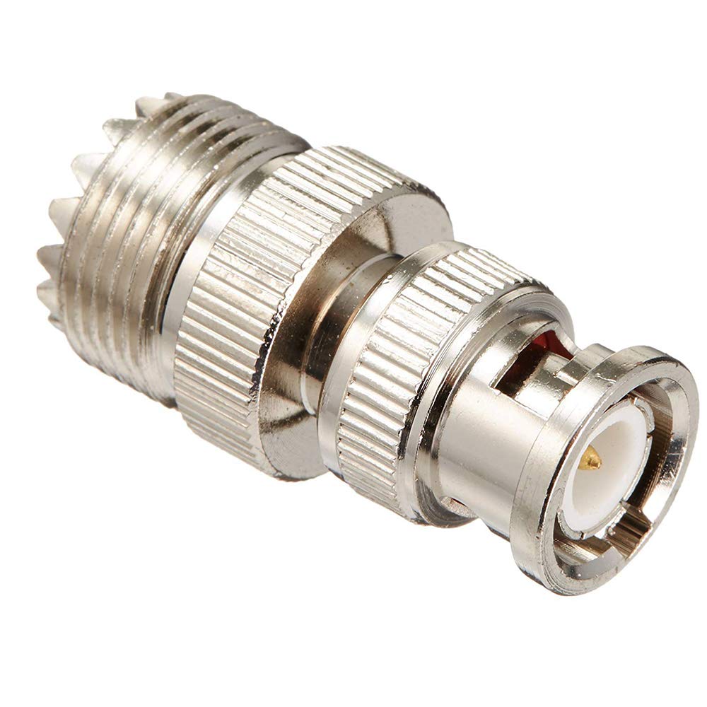 TengKo BNC Male to UHF Female SO-239 SO239 Adapter Connector RF Coaxial Coax Adapter for Antenna Coaxial Cable Radio Scanner (2 Pack)