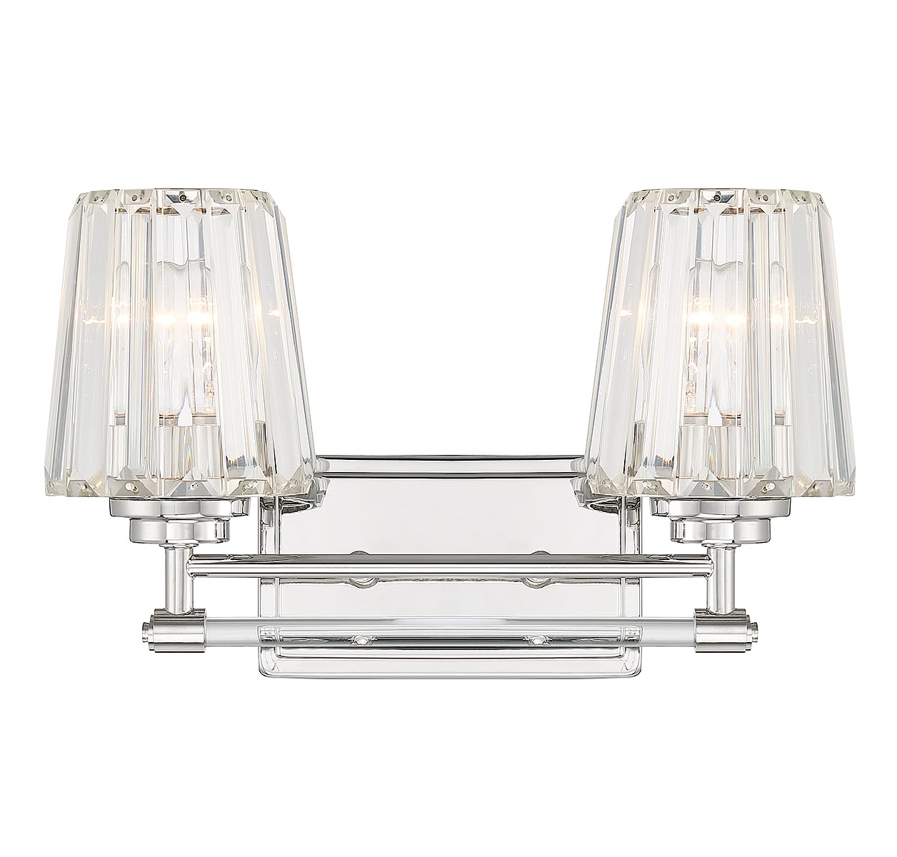 Savoy House 8-6001-2-109 Garnet Crystal Vintage Crystal Clear Bathroom Vanity Wall Light, 2-Light 120 Total Watts, 10" H x 16" W, Polished Nickel