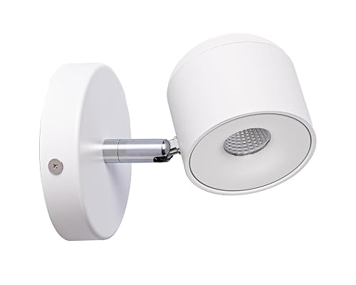 Aisilan White 7W Modern Dimmable Adjustable Wall Sconce Fixture LED COB Wall Spot Lighting Aluminum Bedside Reading Wall Light Warm White 3000K CRI 97