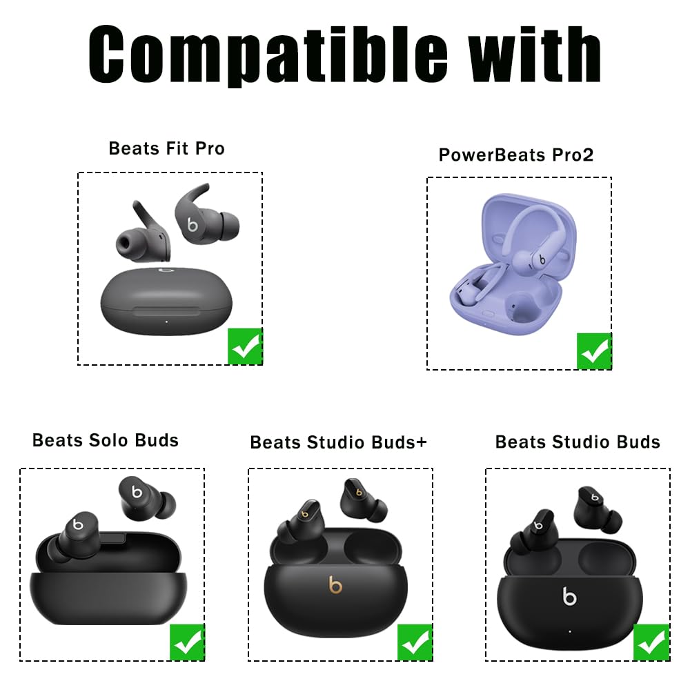 10 Pairs Silicone Ear Tips for Powerbeats Pro 2 - Replacement Ear Tips for Beats Earbuds Compatible with Studio Buds/Fit Pro/Solo Buds - Orange