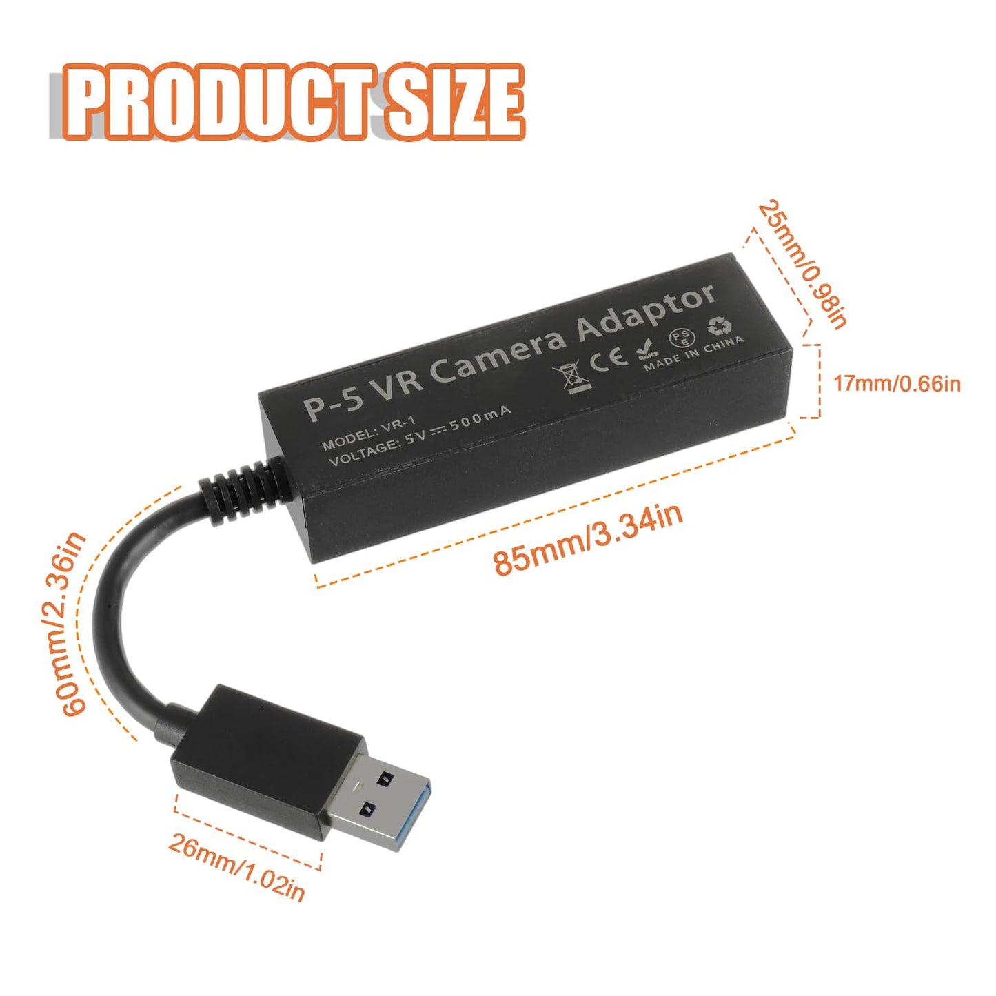 JAMHER PS4 Camera Adapter for PS5, PS VR Compatible with PS4 PSVR Converter Cable