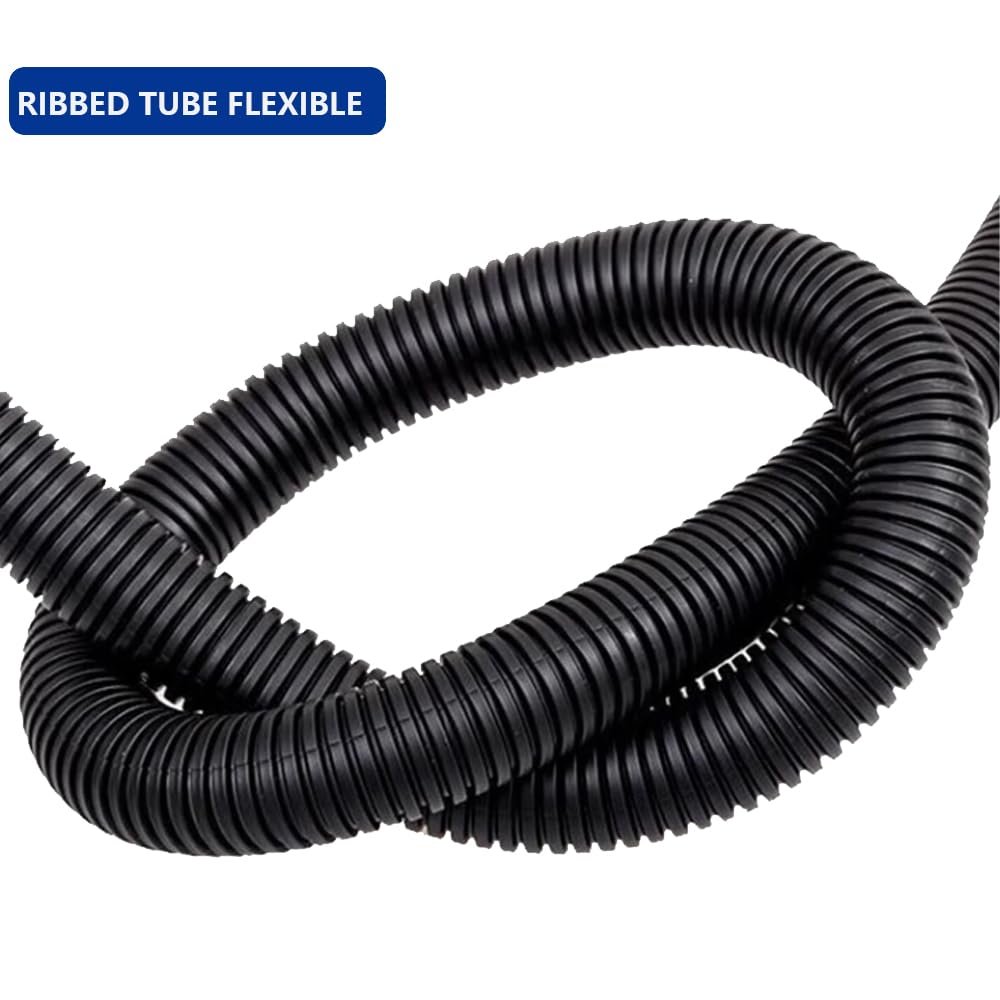10 FT 1inch Split Wire Loom Tubing Wire Conduit,Flexible Wire Covers Cord Protectors,Cord Protectors from Pets,Black (1"-10ft)