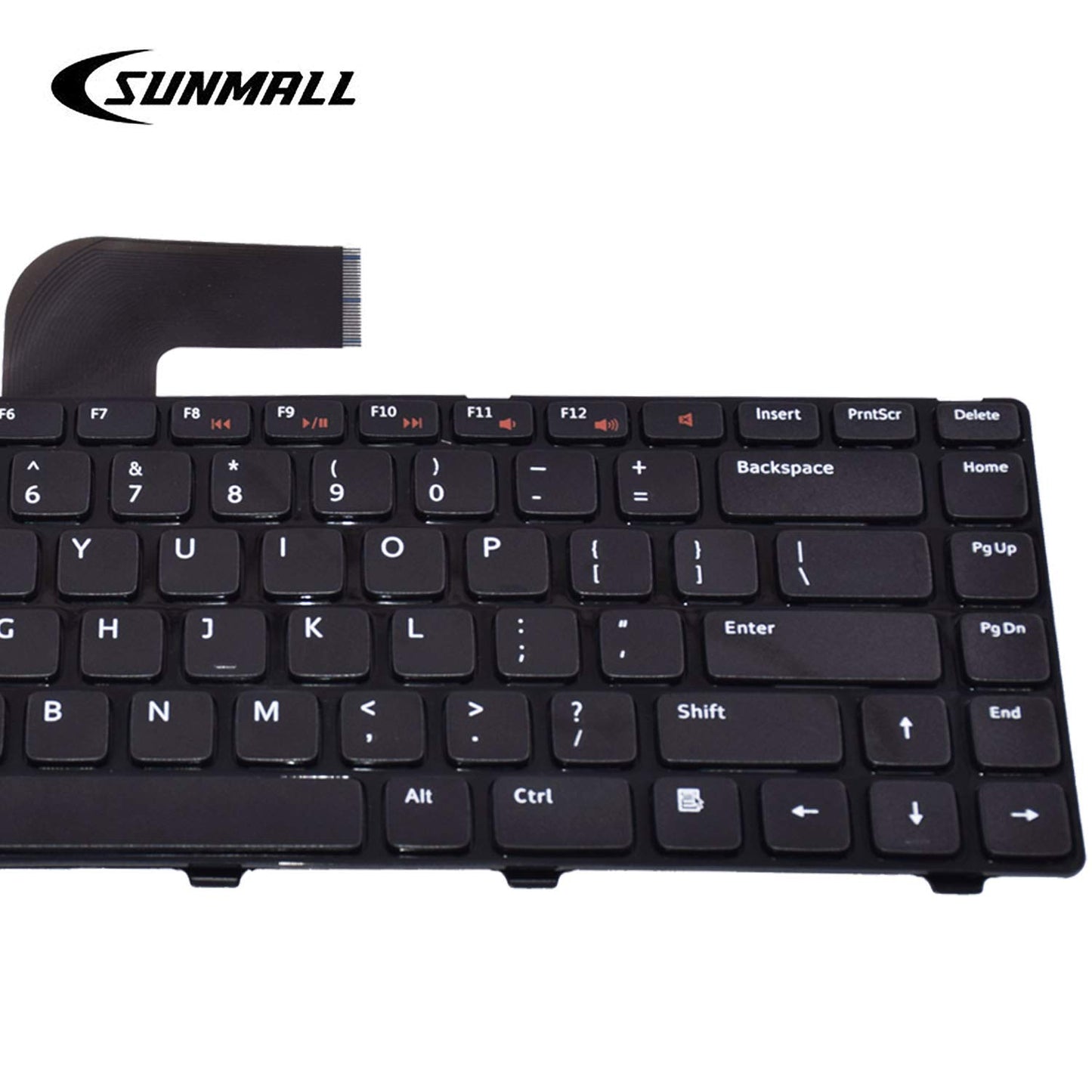 SUNMALL Keyboard Replacement with Frame Compatible with Dell Inspiron 14R N4110 N4120 M4110 N4050 N5040 N5050 M5040 M5050, VOSTRO 1440 1445 1450 1550