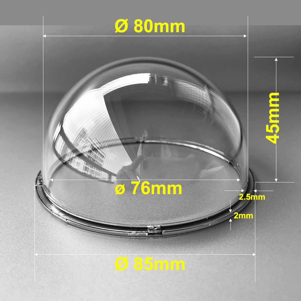 3.3 Inch Acrylic Clear Dome Cover, Security CCTV Camera Lens Protection Replacement Covers, Outside Crystal Transparent Hemisphere Bubble Dome