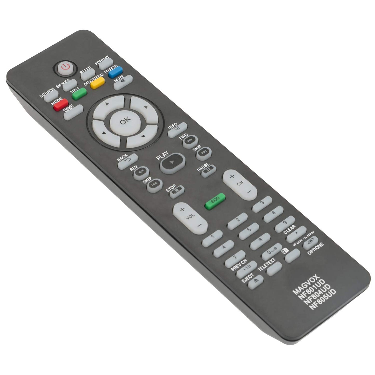 NF801UD NF805UD Replace Remote Control fit for Magnavox LCD LED TV MMT7797 19MF339B 22MF339B 32MF339B 42MF439B 46MF401BF7 37MD350B 40MF430B 46MF401B