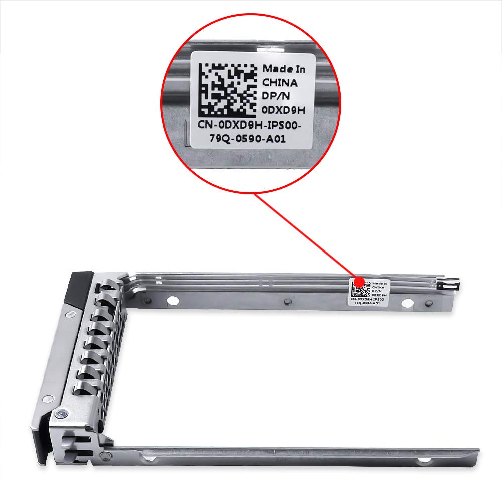 2pcs Pack 2.5" DXD9H SAS SATA Hard Drive Caddy Tray Enclosure Compatible for Dell PowerEdge Servers 14th Gen R440 R640 R740 R740xd R840 R940 R6415