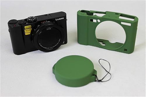 BolinUS Fullbody Ultra-Thin Lightweight Rubber Soft Silicone Case Bag Cover for Panasonic Lumix LX10 DMC-LX10 -Green