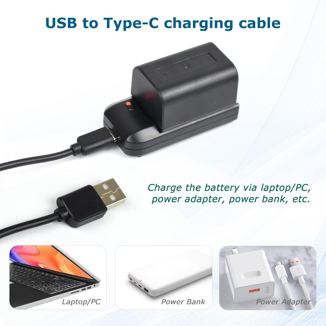 KOQINVIZ NP-FV5 Battery Charger with Charging Plug and USB Cable - Video Camera Camcorder Charger for CAS. NP-FV5 Rechargeable Lithium Battery