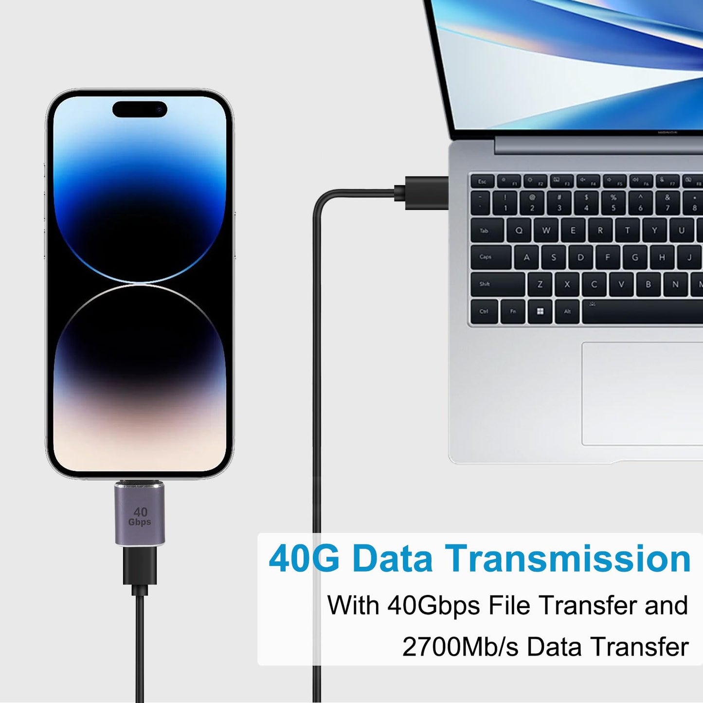 JUZITAO 4PCS USB C Extender Adapter 40Gbps USB-C Type-C Male to Female Extension Adapter,Support up to 40Gbps Data Transfer 100W Power Delivery…