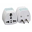 ANRANK UAE25010AK 2 Packs High Performance Universal UK/EU/AU to US Adapter Travel Power Plug Adapter Converters
