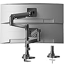 WALI Vertical Dual Monitor Stand for 13-49 inch Curved Screens, Ultrawide Dual Monitor Arms up to 44lbs, Stacked Monitor Mount for 2 Monitors, Heavy