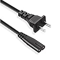 2 Prong AC ICE 7 Figure-8 Power Cord for Xbox One X S, Xbox Series X S, PS5 PS4 PS3, PS3 Slim, PS3 Super Slim, PS4 Slim, Game Console Power Cord Cable