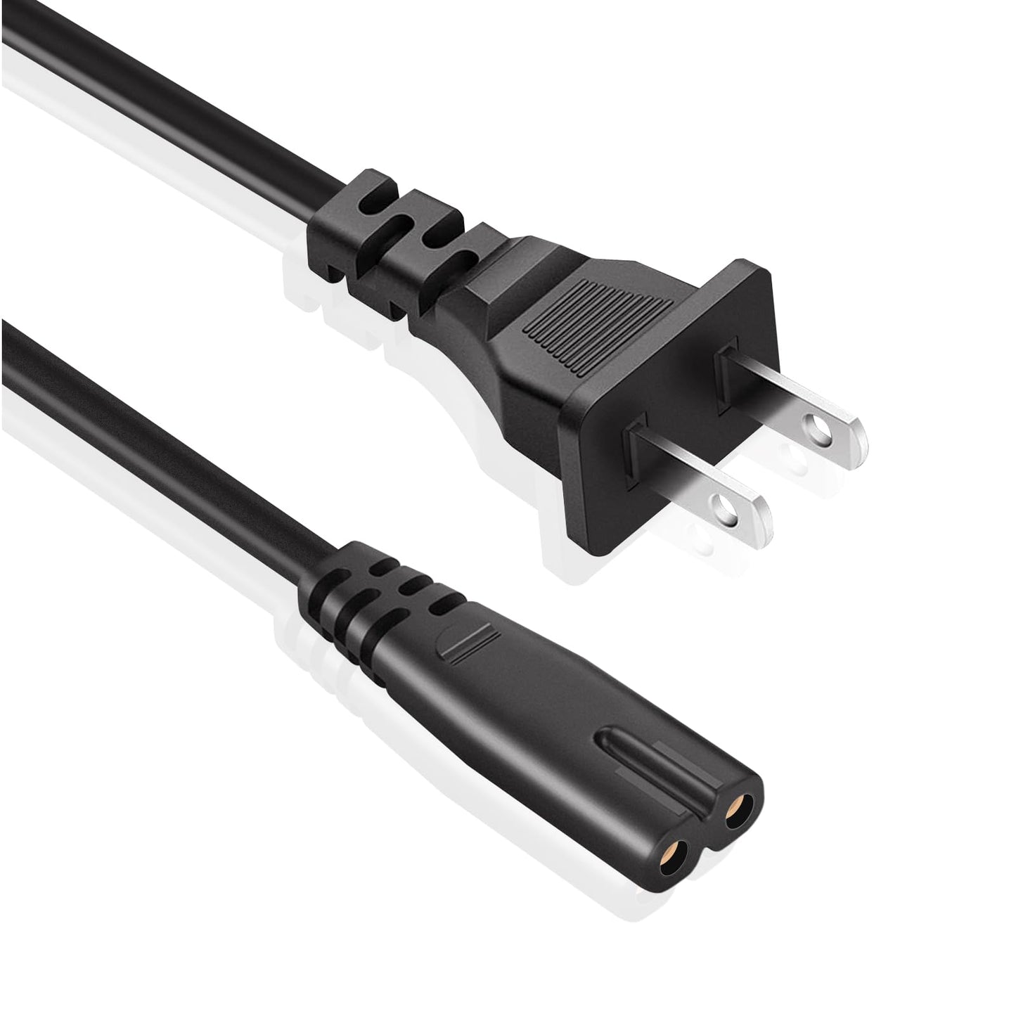 2 Prong AC ICE 7 Figure-8 Power Cord for Xbox One X S, Xbox Series X S, PS5 PS4 PS3, PS3 Slim, PS3 Super Slim, PS4 Slim, Game Console Power Cord Cable