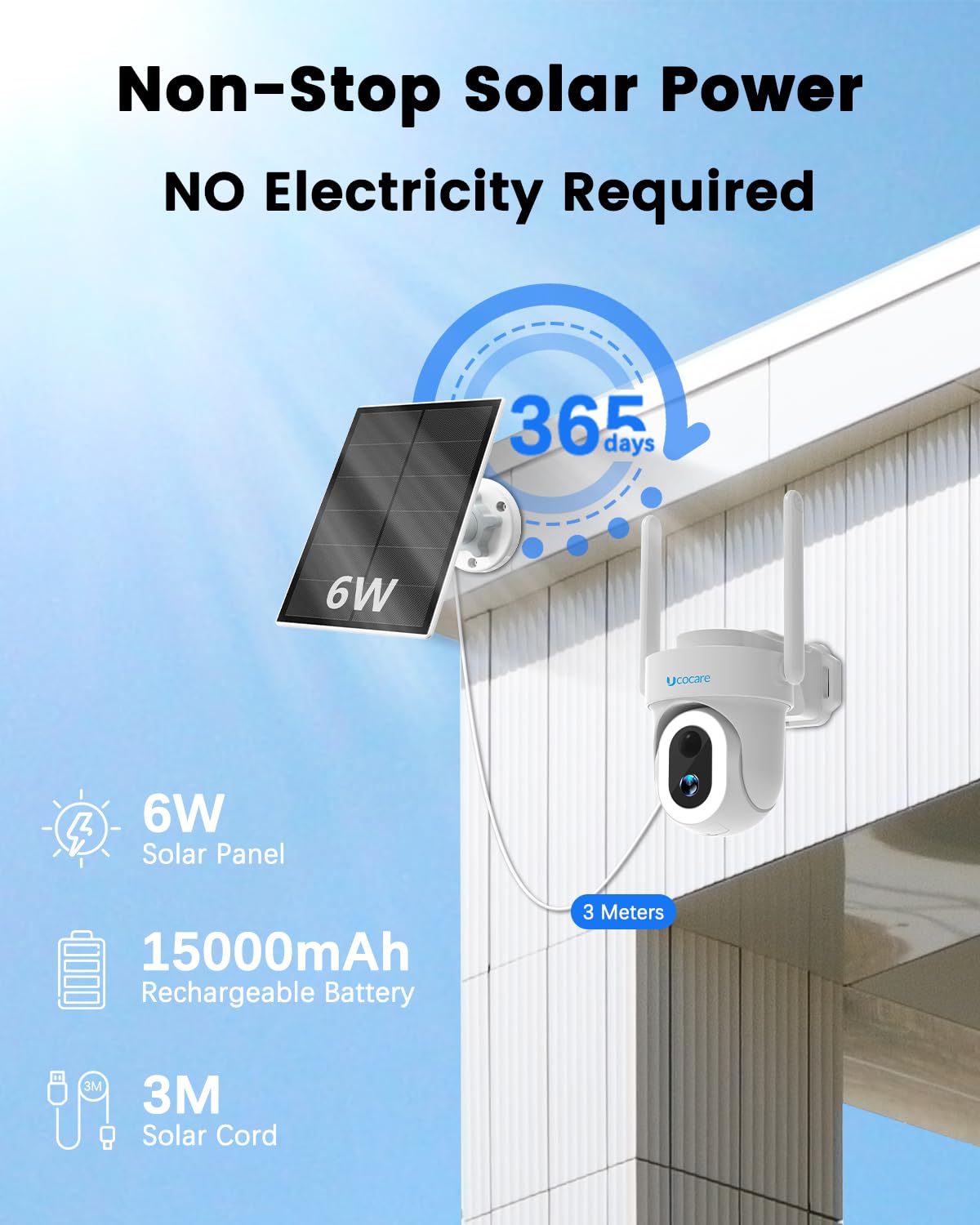 UCOCARE 4G LTE Cellular Security Camera Solar, No WiFi Outdoor Camera with SIM Card, 4MP HD 360° Pan Tilt, Color Night Vision, Motion Alerts, Off-Grid
