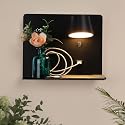 COSYLUX Modern LED Wall Sconce with Shelf, 2in1 Design Plug in & Hardwired Reading Wall Lamp for Bedroom Bedside, 6W,450lm,2700K Rotatable Wall Light