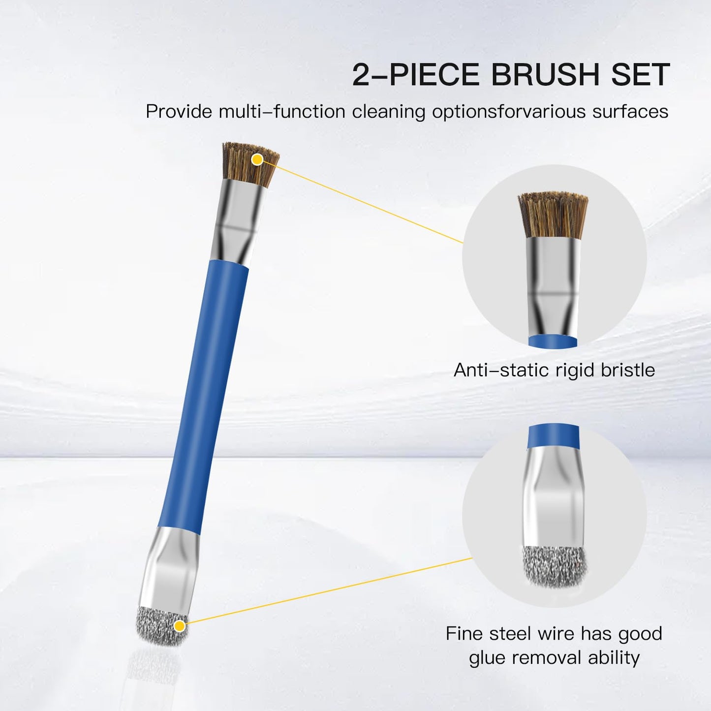 GTHUNDER 2pcs Phone Motherboard IC Cleaning Brush,Double Head Anti-Static ESD Safe Hard Brush,Motherboard Cleaning Tools Cleaning Brush for Computer