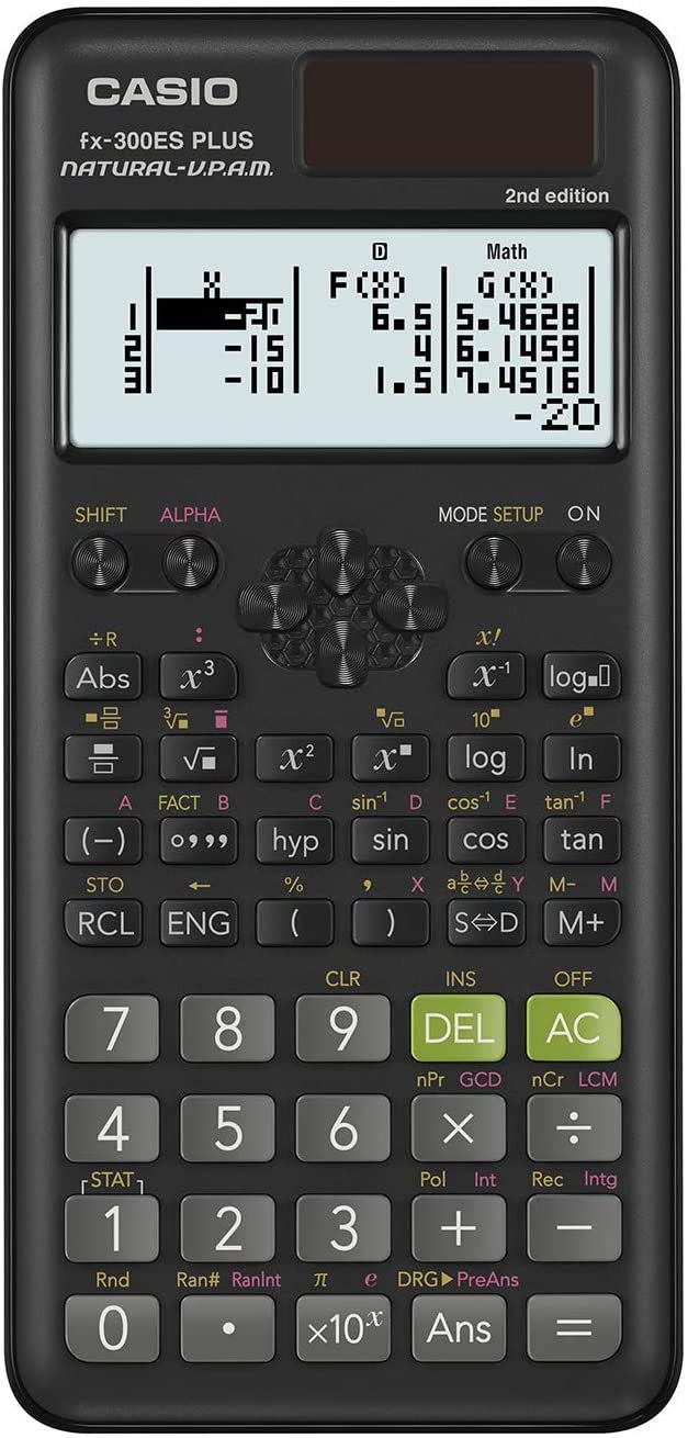 Casio fx-300ES Plus 2nd Edition - Standard Scientific Calculator | 262 Functions, Natural Textbook Display? | Ideal for Middle, High School Math