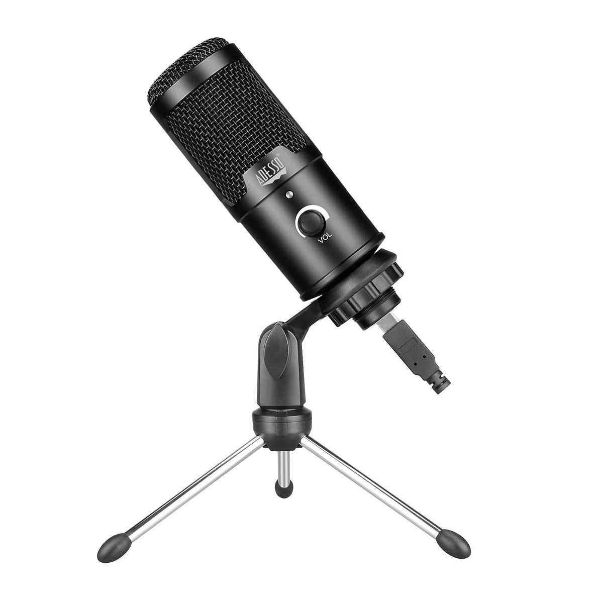 Adesso Xtream M4 Cardioid Condenser Recording Microphone, Black