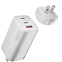 Ceptics USB C Wall Charger, 65W Ultra Compact with Quick Charge 3.0 PD Power Delivery - GAN TECH - Small USB + Dual USB-C - 3 Ports Total - Powerful