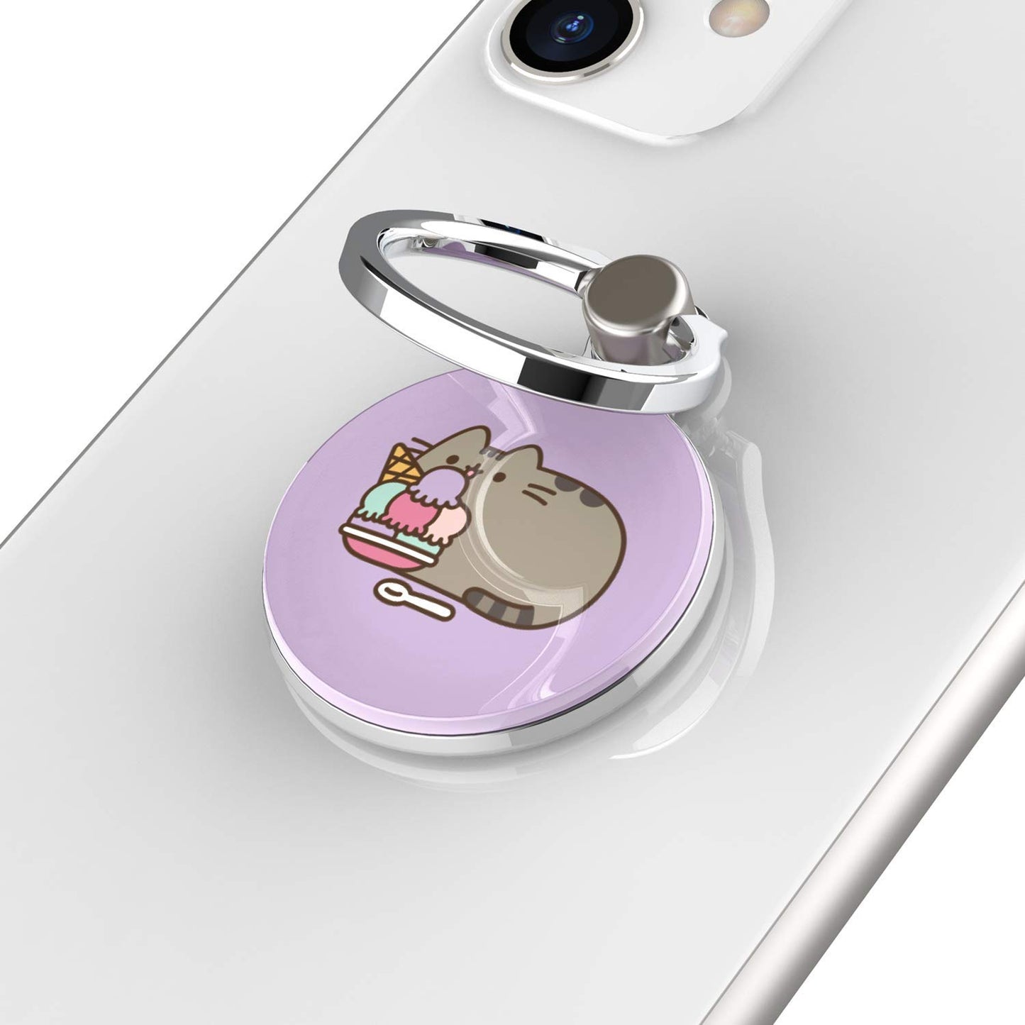 iFace x Pusheen Licensed Series Universal Smartphone Ring Holder Accessory for Girls/Women - Cute Stick-On Phone Attachment for iPhone, Samsung