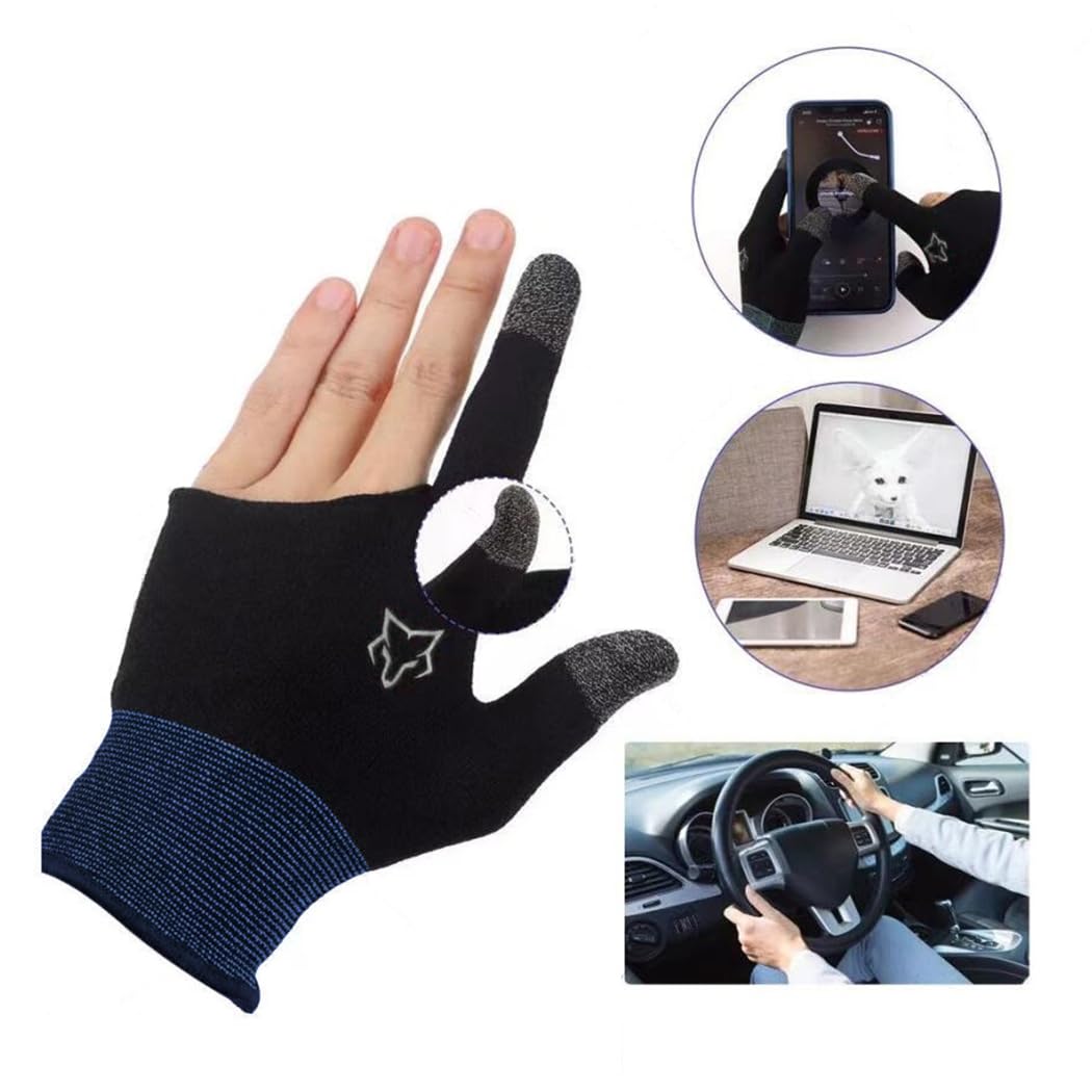 rinsfox E-Sports Sara Gaming Gloves,Game Gloves, gaming finger sleeves, Anti-Sweat Breathable, thumb sleeves for Highly Sensitive Nano-Silver Fiber