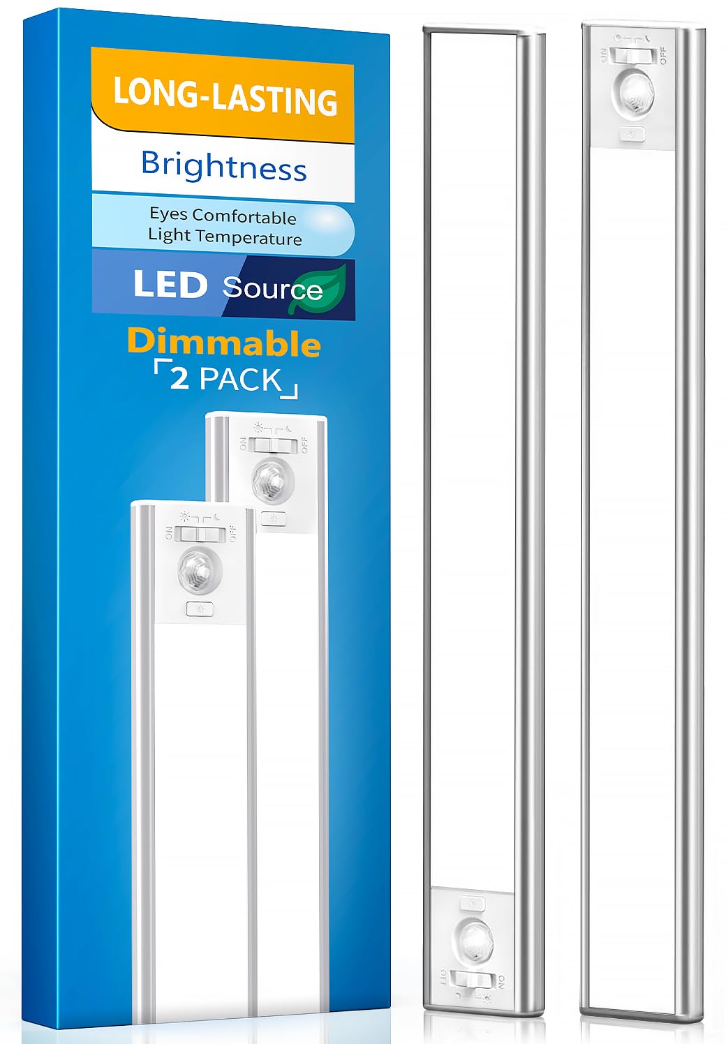 Under Cabinet Lighting, LED Motion Sensor Light Indoor, 2200mAh USB Rechargeable Closet Lights Battery Operated, Stick On Magnetic Wireless Dimmable