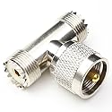 ANHAN UHF Male to UHF Female Tee Connectors, Pl259 Tee Connector pl259 Coaxial Cable Adapters SO239 Splitter for Ham Radio CB Antenna 1Pack